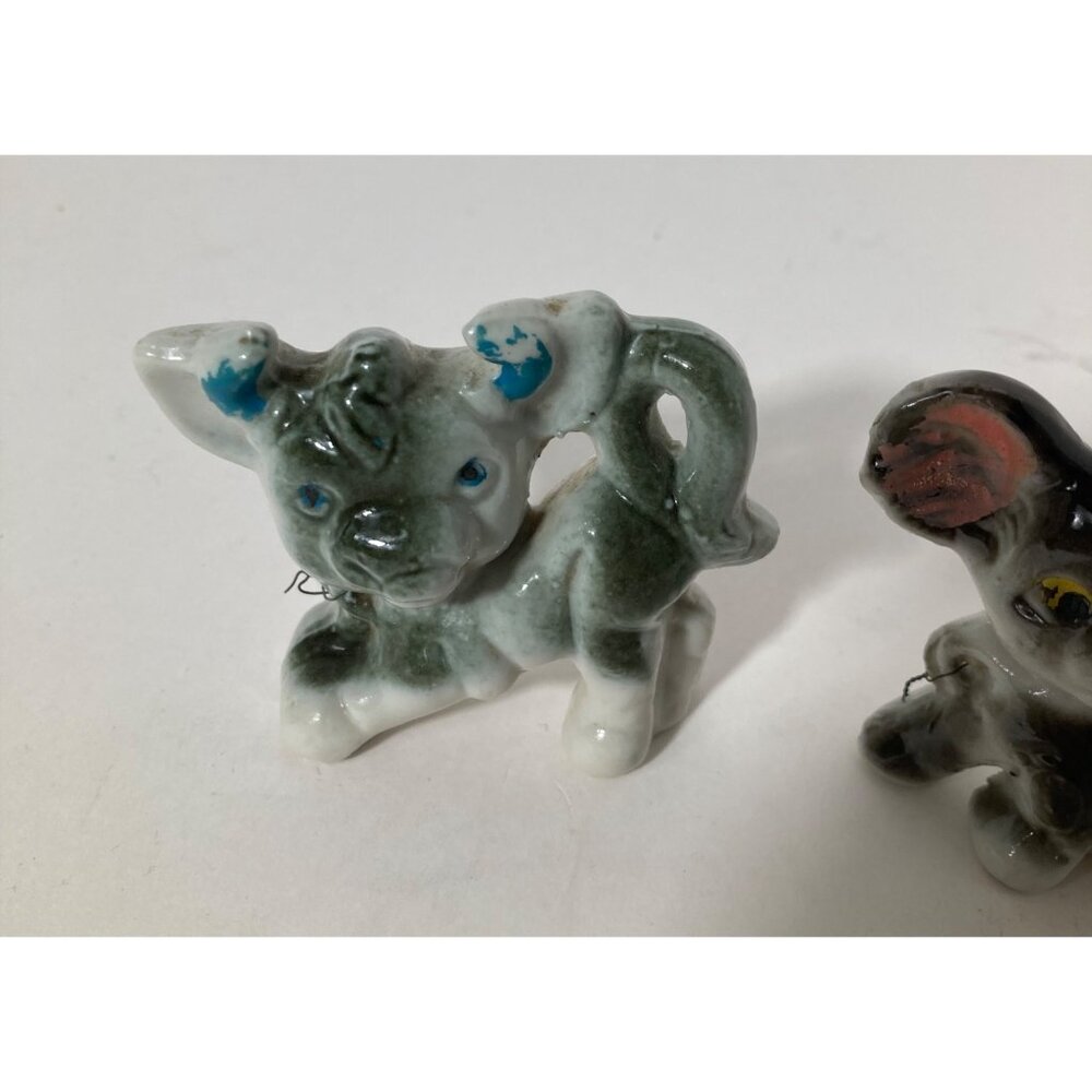 Vintage Japan Porcelain Cow Dog Puppie 2" Flaw‎ - Picture 3 of 11